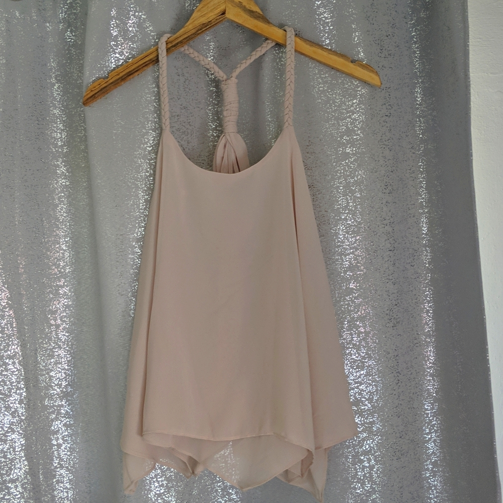 Handkerchief style, braided tank blouse